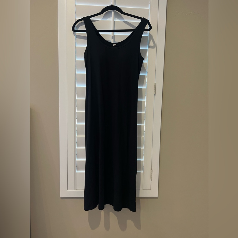 Black midi tank dress